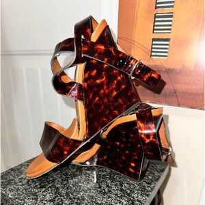 Diane Von Furstenberg Wilma Tortoise Wedge Heels